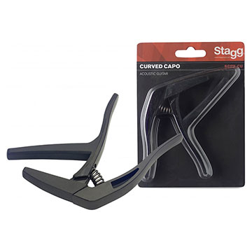 CAPOTRASTE CURVO STAGG PARA GUITARRA E VIOLÃO - SCPX-CU BK (PRETO)