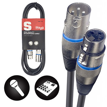 CABO STAGG EMBORRACHADO PARA XLR X XLR 10 METROS - SMC10BL