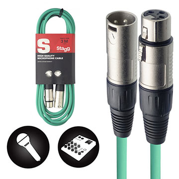 CABO STAGG EMBORRACHADO XLR X XLR 3 METROS - SMC3 CGR