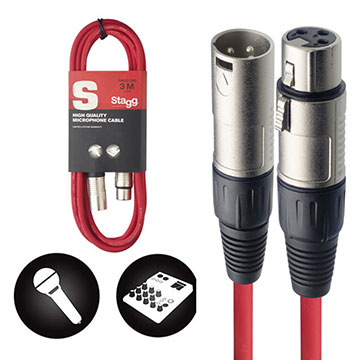 CABO STAGG EMBORRACHADO XLR X XLR 3 METROS - SMC3 CRD