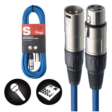 CABO STAGG EMBORRACHADO XLR X XLR 6 METROS - SMC6 CBL