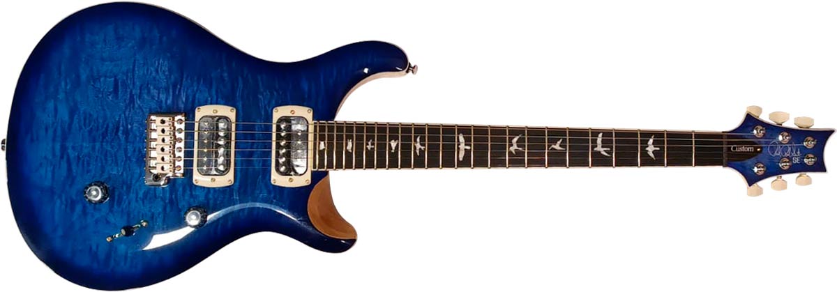 ギター PRS SE Custom 24 Quilt Maple LimitedBlue GUITARRA PRS SE CUSTOM 24 QUILT LTD - 115986:DC CU4QQEIN1 - FADED